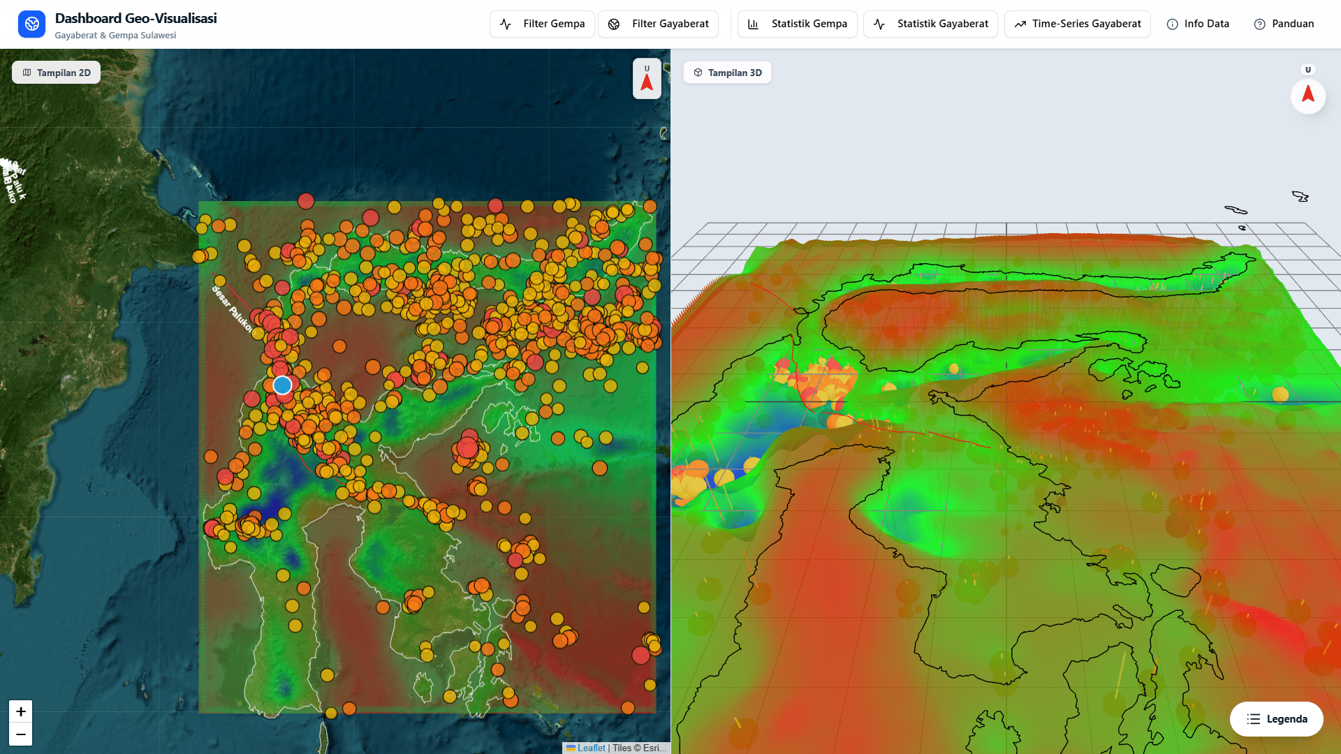 Sulawesi Gravity & Earthquake Dashboard - 1
