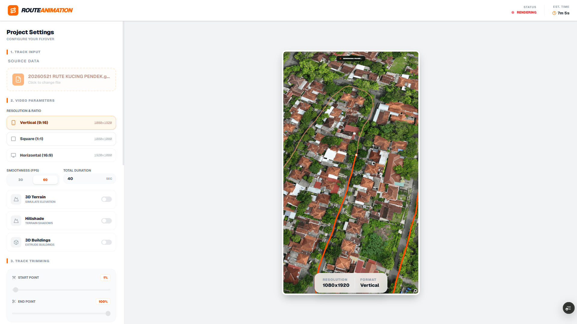 RouteAnimation: 3D Flyover Visualization for Geospatial Tracks - 2